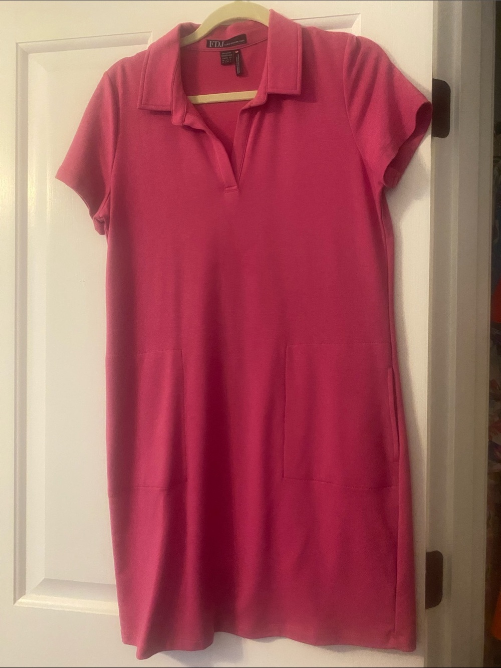 FDJ Pink Polo Shirt Dress with Front Pockets